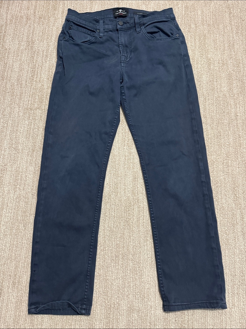 7 For All Mankind Slimmy Jeans Men 31x30 Blue Luxe Performance Stretch Denim